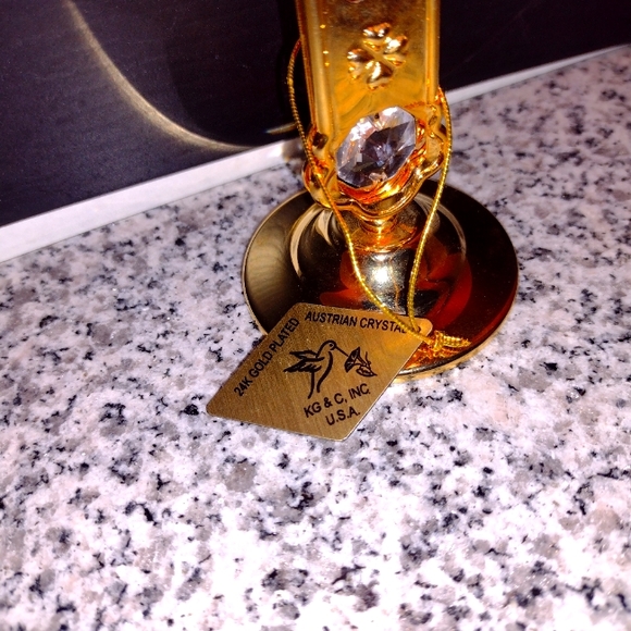 Cross - 24k Gold Plated Spectra Crystals by Swarovski Standing Studded Cross. - Picture 2 of 6